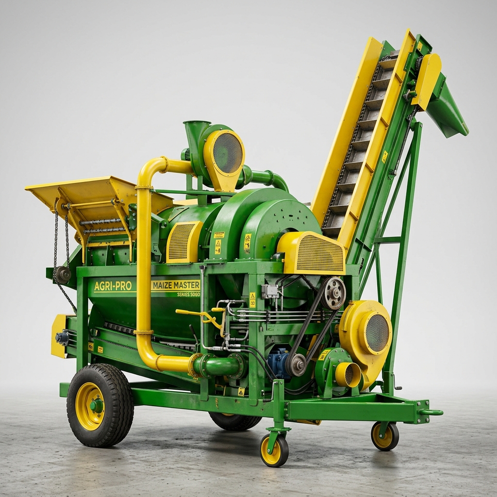 Wheat Thresher Delivering Clean Grain